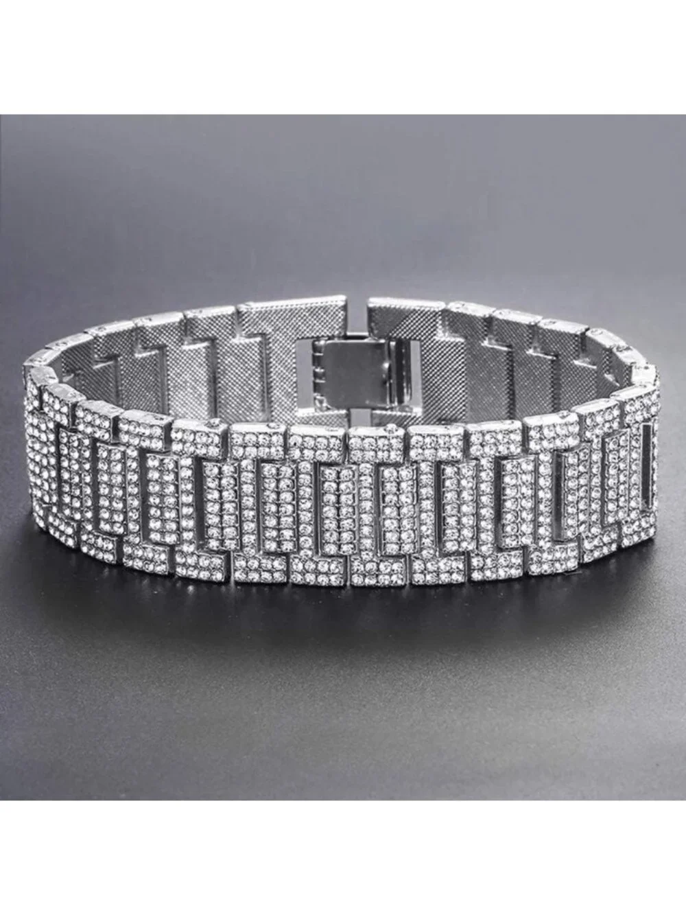 Iced Out 21mm Men's Gold Plated CZ Diamond Cuban Link Bracelet - Hip Hop Style